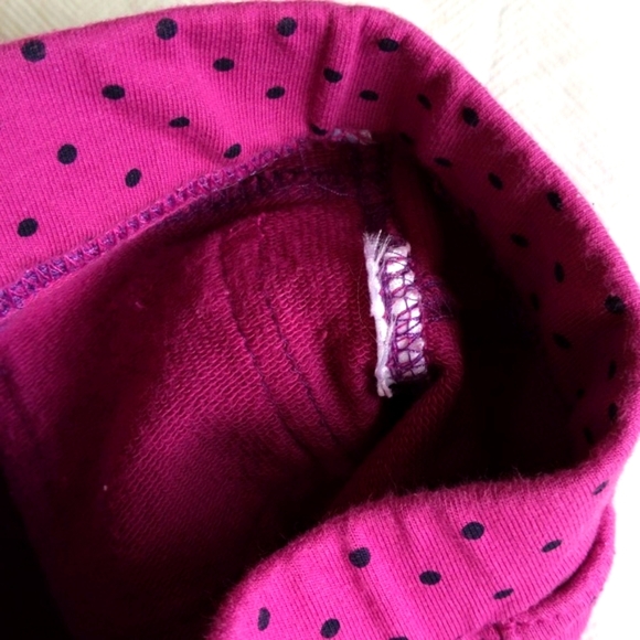 purple with polkadots stretchy knit jeggings 9-12 months baby girl - Picture 5 of 7